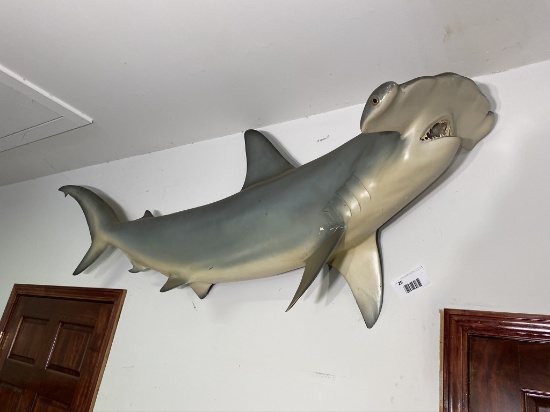 7' long Vintage Hammerhead Shark Wall Hanging