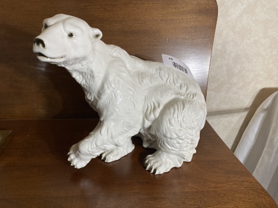 Large Vintage Royal Dux Ceramic Polar Bear