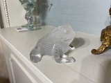 Lalique Crystal Glass Frog - Signed