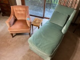 Settee, chair, stand lot