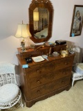 Antique flamed mahogany veneer Dresser PLUS