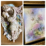 Painted Porcelain Plaque PLUS Ceramic wall hanging