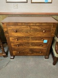 Antique flamed mahogany veneer Dresser