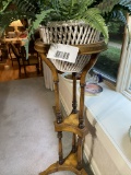 Vintage Pedestal with Ceramic Basket