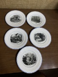 Group of 6 French Birthday or Month Plates