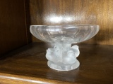 Vintage Lalique France Crystal Glass Bowl w/birds