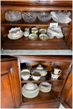 Cupboard lot of china, cut glass