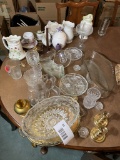 Large group lot of assorted glass, porcelain, brass