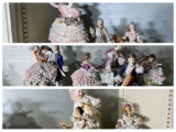 Large lot of Dresden figures, porcelain pieces and more