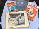 1952 Spalding Sports Show magazine, 1948 The Sporting News Dope Book,