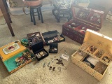 Group of Jewelry Including a 14K Gold Heart Pendant, Sterling Items & Costume Jewelry.  See Photos