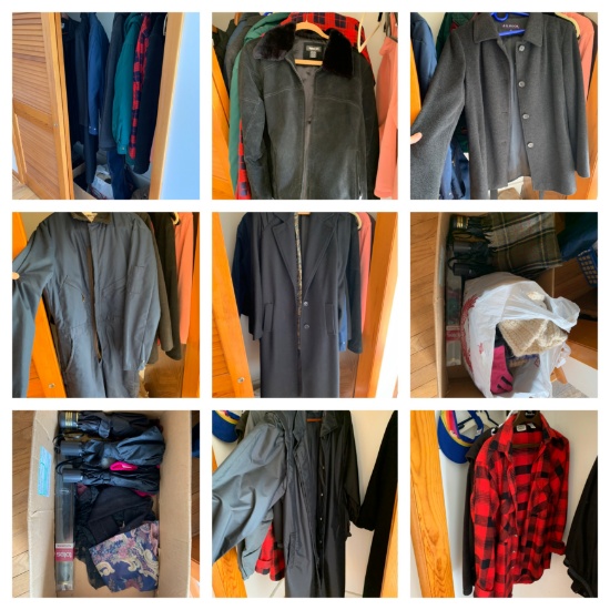 Cleanout Hall Closet - Coats Umbrellas, Scarfs & More