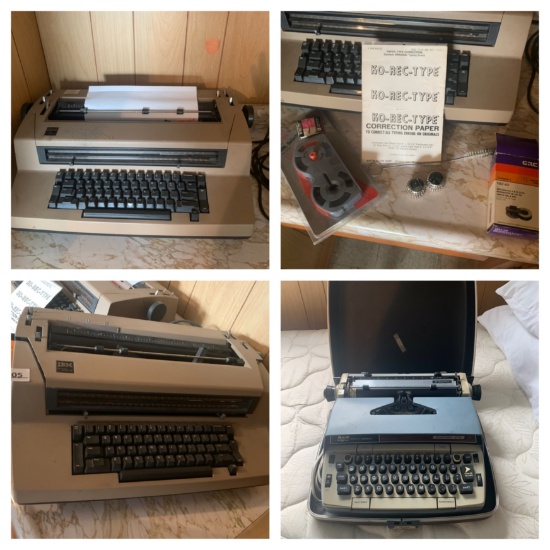 3 Vintage Typewriters with Accessories.  IBM & 210 Automatic