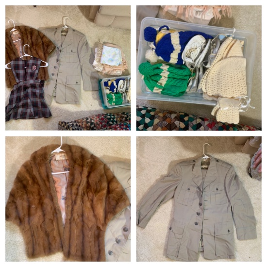 Lazarus Columbus Fur, Military Coat and Pants, Vintage Baby Clothes & More