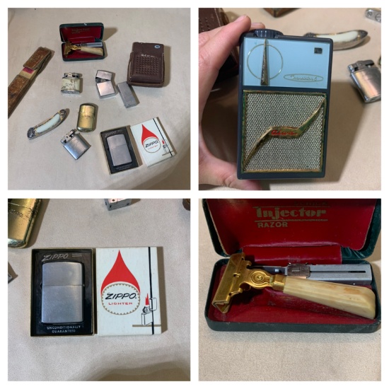 Zippo Lighter Vintage Razors, Knife & More