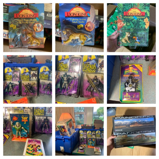 Vintage Batman Toys in Original Packaging, Power Rangers, Puzzles, 90's Lion King Toy Figures & More