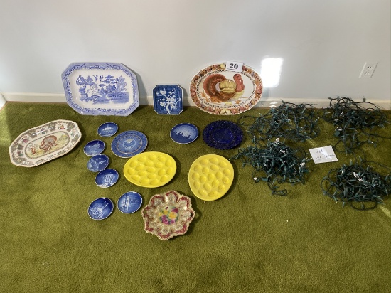 Group lot of trays, ceramics and more