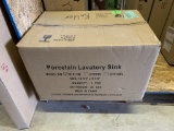 Porcelain Sink in Box.  See photo for  Measurements