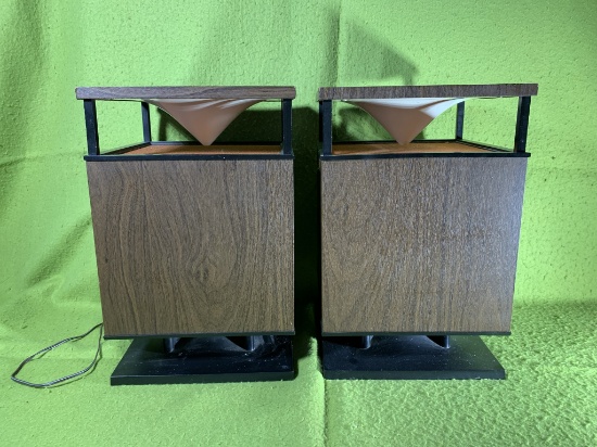 Vintage MCM Cube Speakers  No Name Found