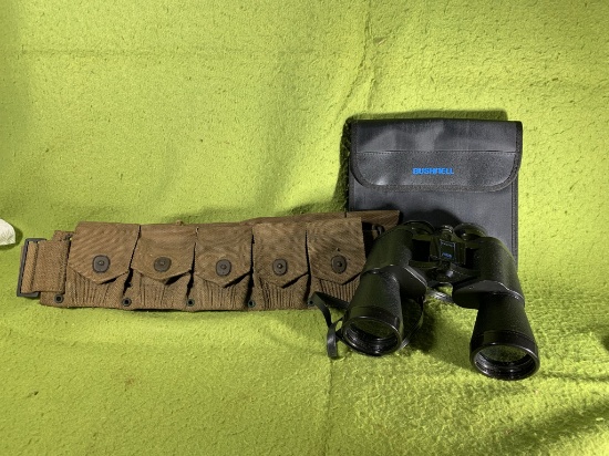 Bushnell Binoculars & WWI Ammo Belt