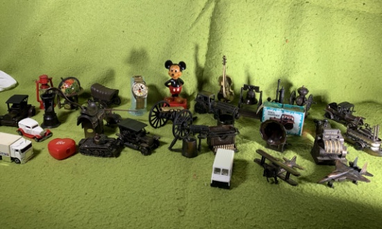 Group of Pencil Sharpeners & Mickey Mouse Lorus Quartz Watch