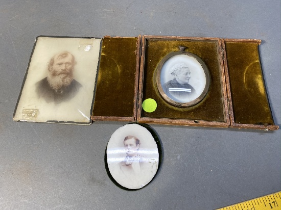 Group of Antique Milk Glass Photographs