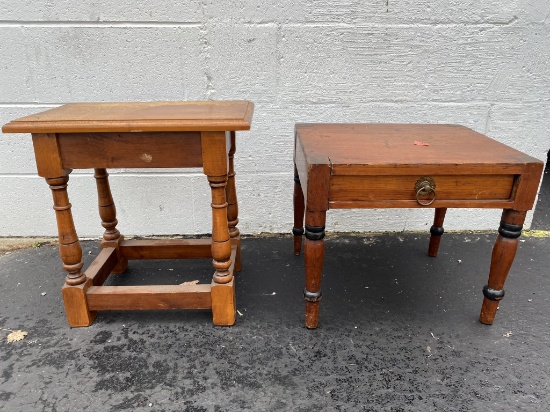 Pair of antique wooden stools