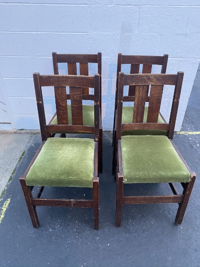 4 Antique Stickley Dining Chairs