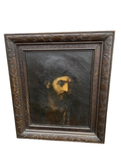 Early Oil on Canvas Painting of a Man