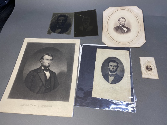 Group of Lincoln Related Images Including CDV and Albumen Photographs