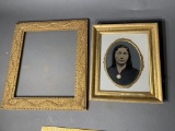 Painted tintype, Plus elaborate gesso frame