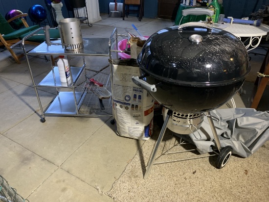 Weber Grill, Grill Cart, & Charcoal