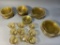 Large lot of vintage yellow depression ware glass