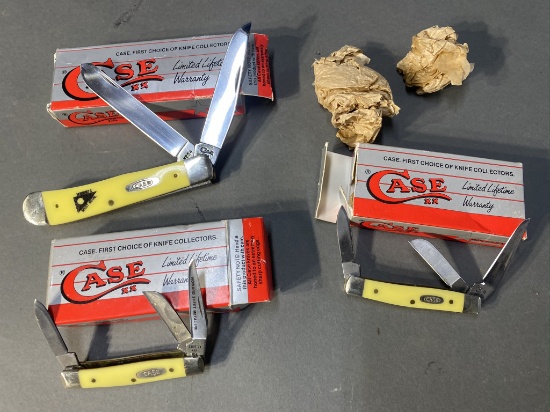 3 Case xx Pocket Knives in Boxes