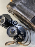 Pair WWII Navy Binoculars in case