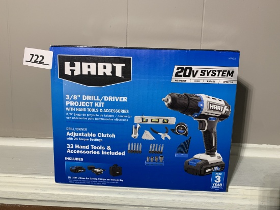 Hart 3/8 inch Drill/Driver Project Kit with Hand Tools & Accessories