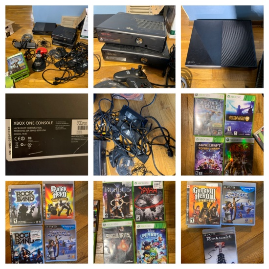 2 XBOX 360 & 1 XBOX ONE Console with Games. See Photos.