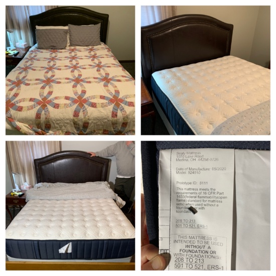 Queen Size Headboard, Mattress, Boxspring. (BED FRAME IS NOT INCLUDED)