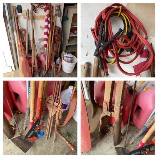 Group of Handles, Boat Oars, Jumper Cables & More (AMERICAN FLAG NOT INCLUDED)