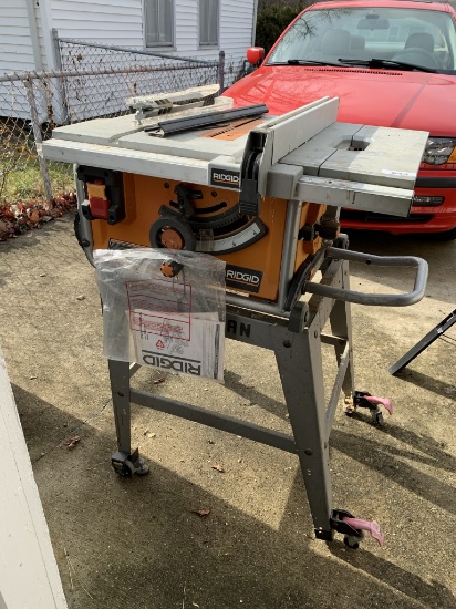 Ridgid 10 inch Table Saw on Craftsman Work Stand