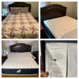 Queen Size Headboard, Mattress, Boxspring. (BED FRAME IS NOT INCLUDED)