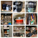 Kitchen Clean Out - Small Appliances, Flatware, Glassware, Pots & Pans, Storage Containers & More.
