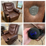 Leather Look Lift Chair with Massage Feature