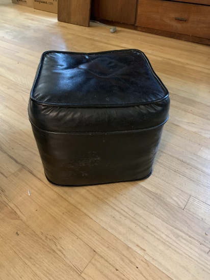 MCM Style Black Ottoman