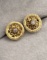 Pair Antique 14k gold, diamond earrings