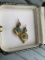Pair of Antique 14k gold, Turquoise earrings