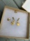 Antique 14k gold and diamond earrings