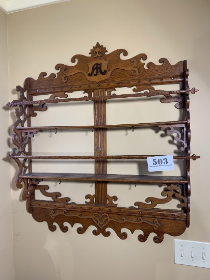 Ornate Antique Wall Mounted Plate Rack