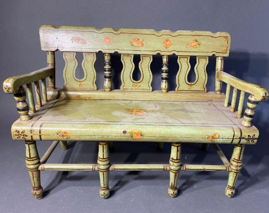 Vintage Painted Miniature or Doll Sized Bench