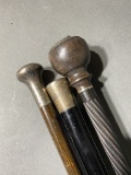 3 Antique Canes including Sterling Silver